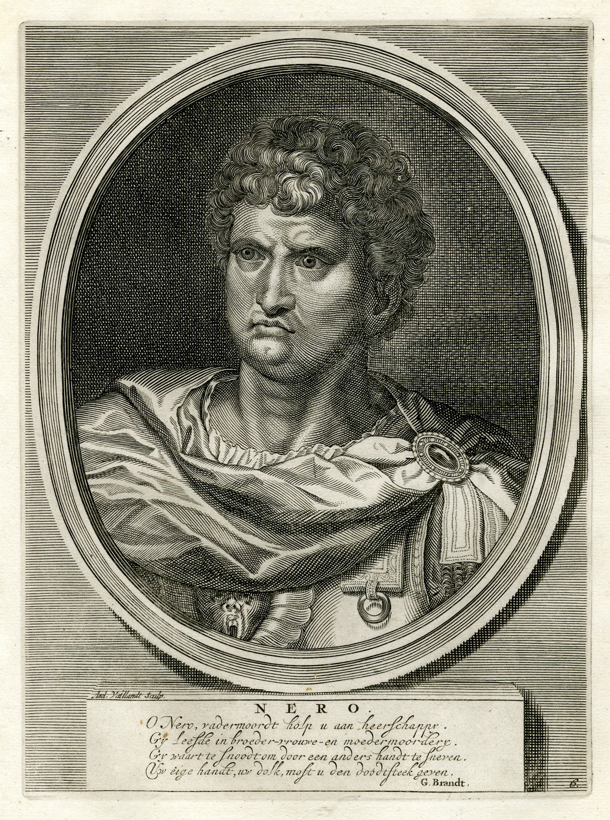 , Antique Prints-ROMAN EMPERORS-SENECA-Tacitus-Hooft-1704, Pictura Antique Prints