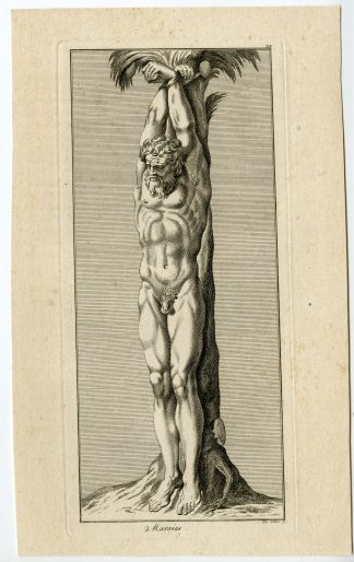 Antique Master Print-MARSYAS-SATYR-STATUE-GREEK MYTHOLOGY-Stober-1795