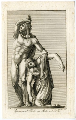 Antique Master Print-PAETUS AND ARRIA-STATUE-ANCIENT ROME-SENATOR-Blaschke-1795