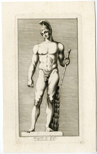 Antique Master Print-ALEXANDER THE GREAT-STATUE-VILLA BORGHESE-ROME-Stober-1795