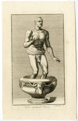 Antique Master Print-SENECA THE YOUNGER-STATUE-DEATH-ANCIENT ROME-Blaschke-1795