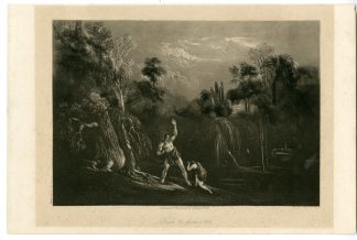 Antique Master Print-PARADISE-LOST-ADAM-REPROVING-EVE-John Martin-1827
