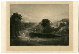 Antique Master Print-PARADISE-LOST-ADAM-EVE-MORNING-HYMN-John Martin-1827