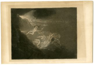 Antique Master Print-PARADISE-LOST-FALL-REBEL-ANGELS-John Martin-1825