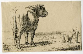 Antique Master Print-BULL-LANDSCAPE-Hills-1798