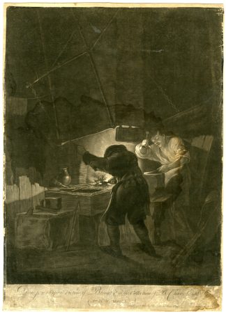 Antique Master Print-BLACKSMITH-FORGE-McArdell-Brouwer-c.1750