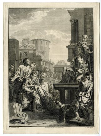 Antique Master Print-LUCIUS-PAPIRIUS-FABIUS-MAXIMUS-Tanje-de Lairesse-Verkolje-1737