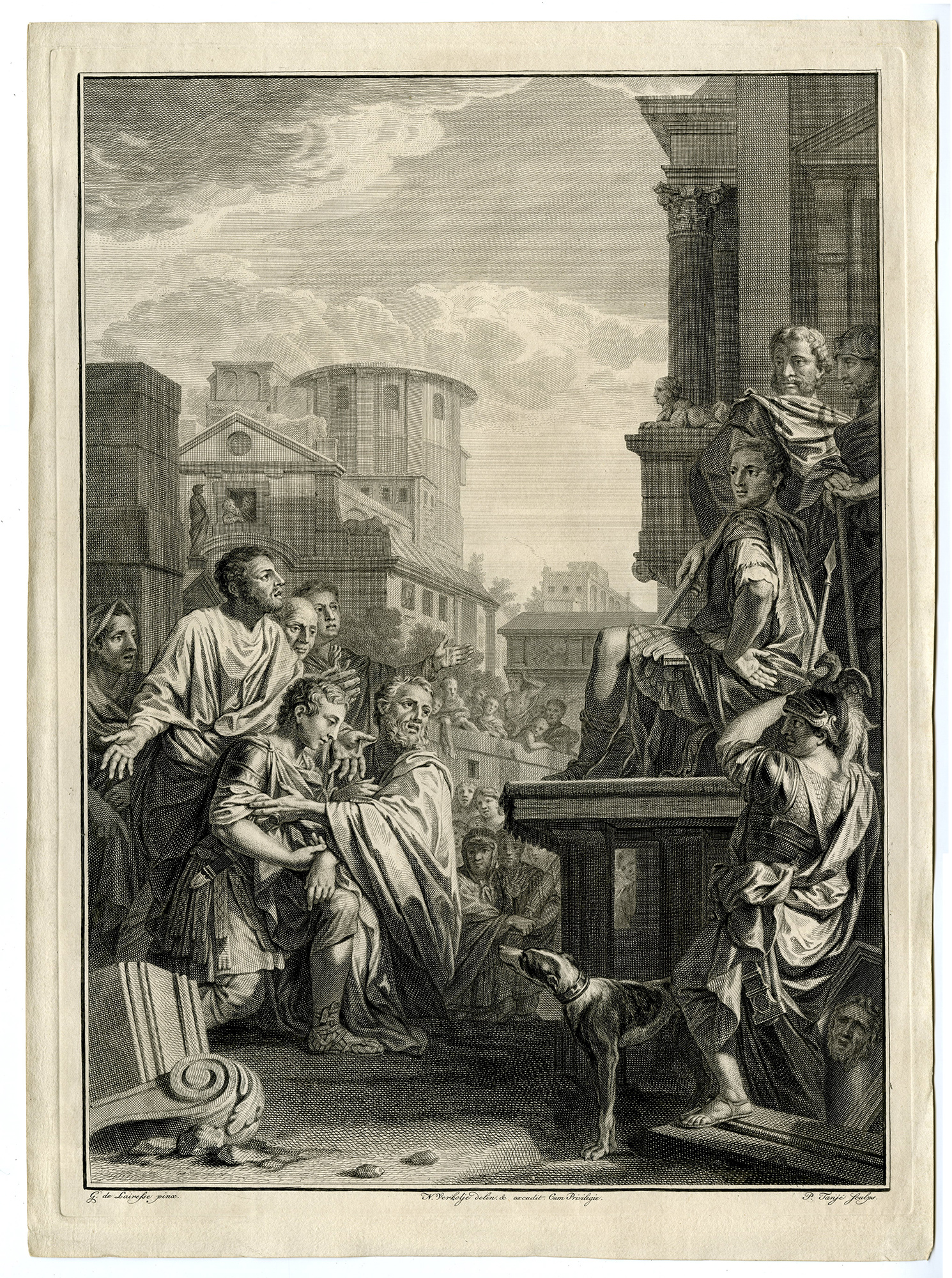 , Antique Master Print-LUCIUS-PAPIRIUS-FABIUS-MAXIMUS-Tanje-de Lairesse-Verkolje-1737, Pictura Antique Prints