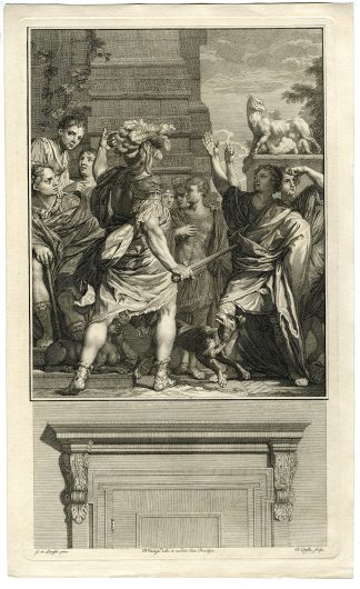 Antique Master Print-SCIPIO-AFRICANUS-SCENE-Duflos-de Lairesse / Verkolje-1737