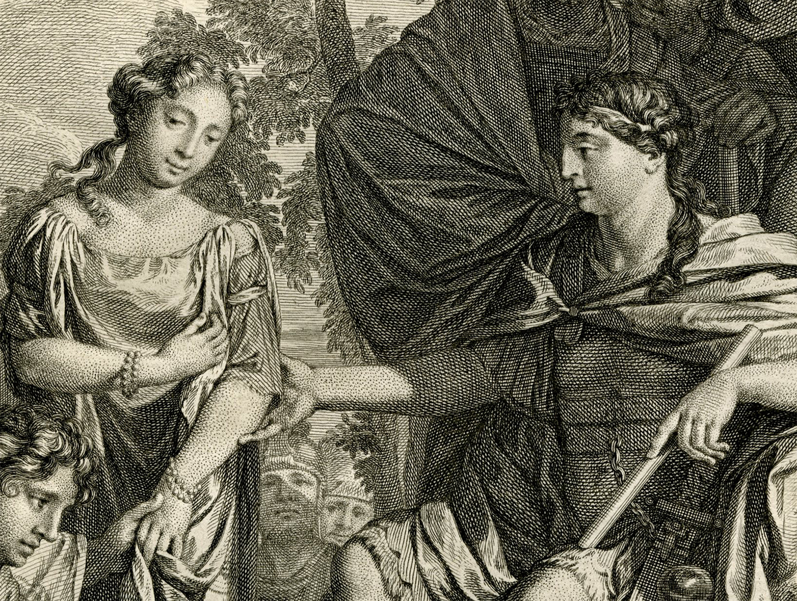 , Antique Master Print-CONTINENCE-OF-SCIPIO-Tanje-de Lairesse-Verkolje-1737, Pictura Antique Prints