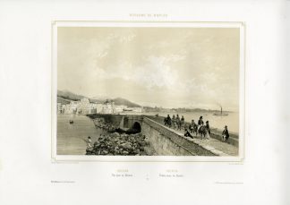 Antique Master Print-ISCHIA-VEDUTA-CASTELLO-NAPLES-Benoist-1845-1852