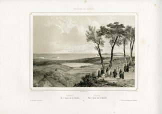 Antique Master Print-NAPLES-AGNANO-LAGO-VISTA-Benoist-1845-1852