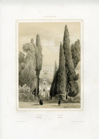 Antique Master Print-TIVOLI-VILLA-D-ESTE-Benoist-1845-1852