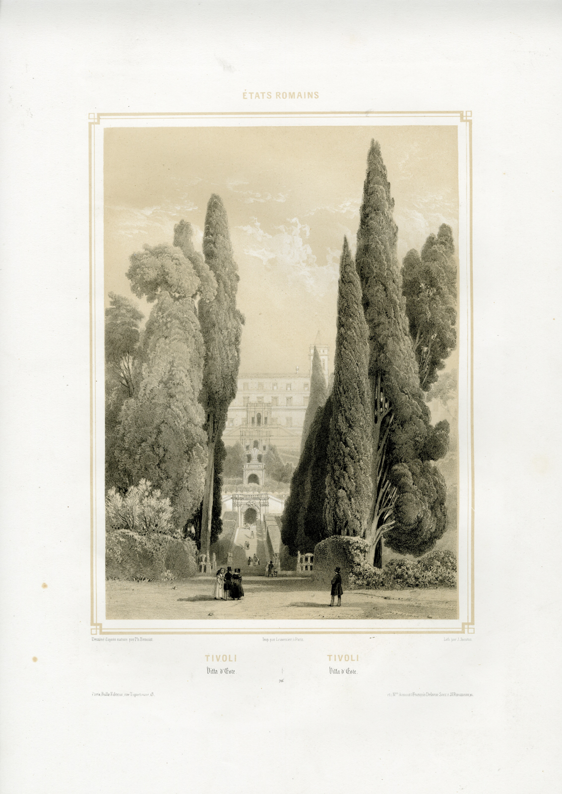 Pictura 07527 416x587 Antique Master Print-TIVOLI-VILLA-D-ESTE-Benoist-1845-1852