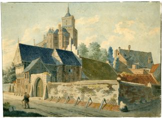 Rare-Antique Drawing-SCHWANENBURG-CLEVE-KLEVE-WATERCOLOUR-Anonymous-c.1760