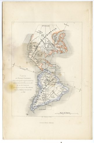 Antique Map-NORTH AMERICA-SOUTH-Buffon-1853