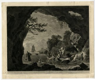 Antique Master Print-LES-BAIGNEUSES-VERNET-GROTTO-Balechou-Vernet-c.1757