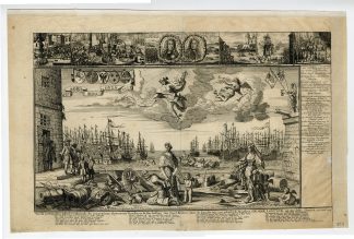 Antique Master Print-GEORGE-I-HELLEVOETSLUIS-PEACE-ALLEGORY-Savery-1714