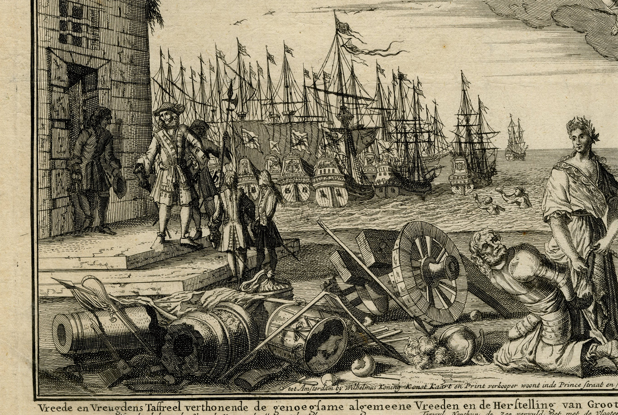 Pictura 07944 416x279 Antique Master Print-GEORGE-I-HELLEVOETSLUIS-PEACE-ALLEGORY-Savery-1714 - Image 2