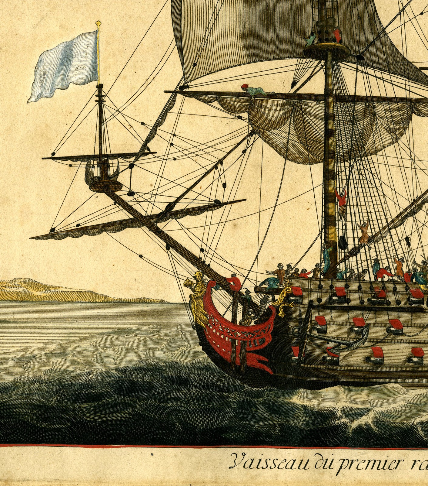 Pictura 07951 416x471 Antique Master Print-FRENCH-ADMIRAL-SHIP-GOLD-NEPTUNE-Vianen-Passebon-1693 - Image 3