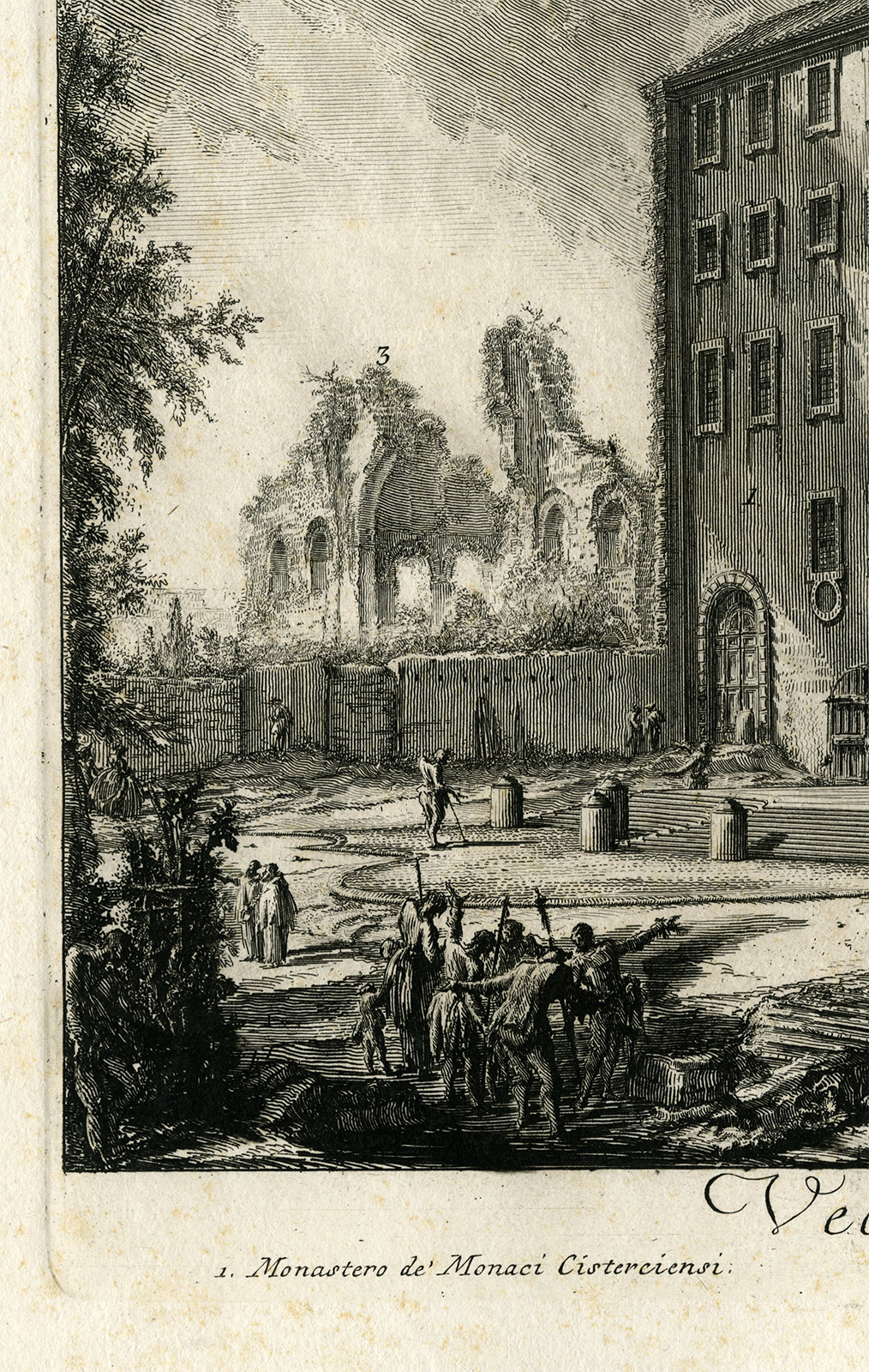 , Antique Master Print-BASILICA-HOLY CROSS-JERUSALEM-FACADE-ROMA-Piranesi-1756, Pictura Antique Prints