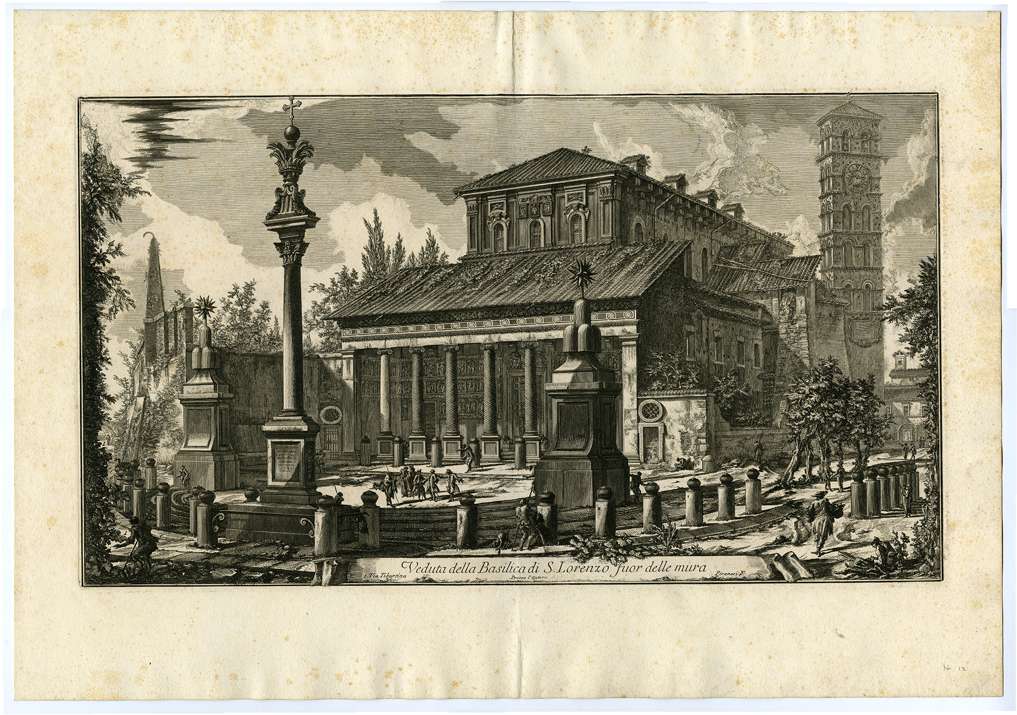 , Antique Master Print-SAN-LORENZO-FUORI-LE-MURA-ROMA-Piranesi-1756-1770, Pictura Antique Prints