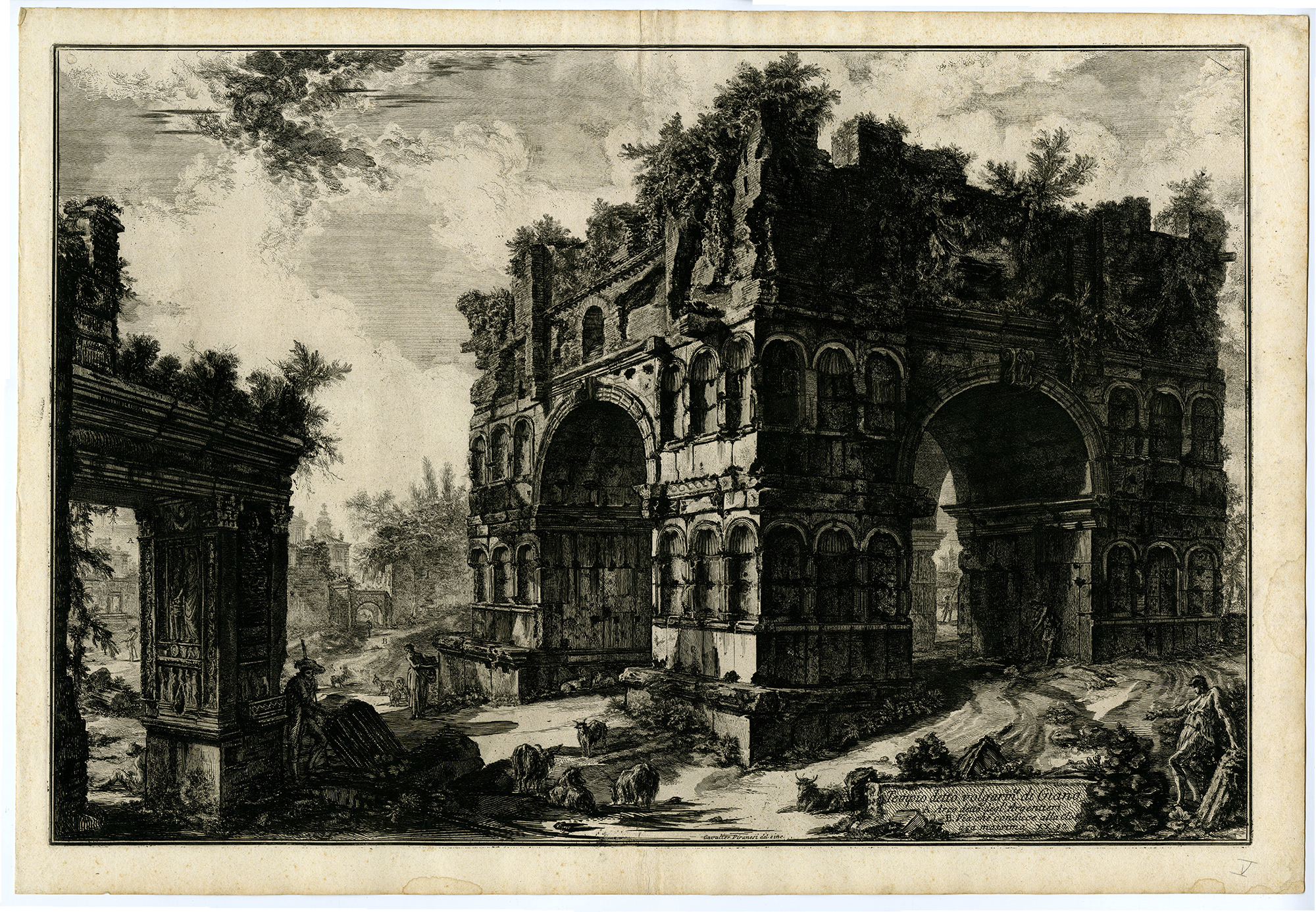 , Antique Master Print-TEMPIO-GIANO-JANUS-ROME-Piranesi-1756-1770, Pictura Antique Prints