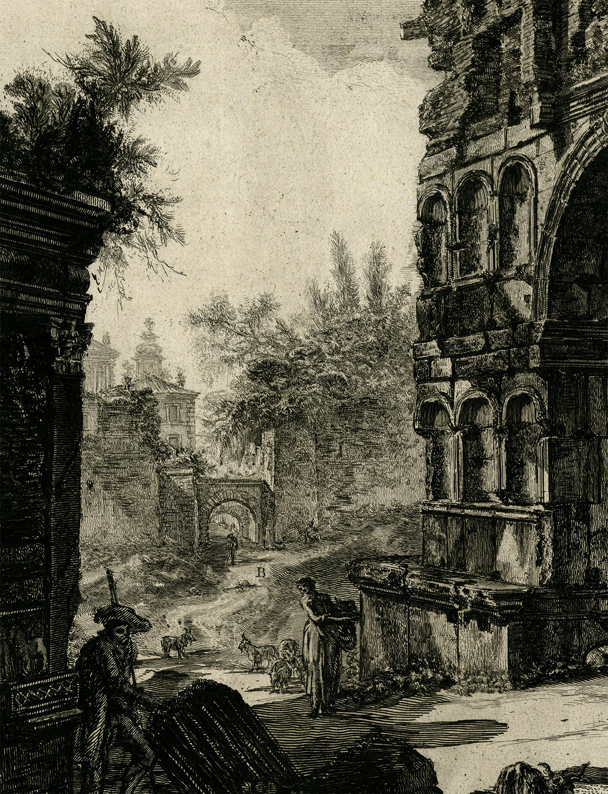 , Antique Master Print-TEMPIO-GIANO-JANUS-ROME-Piranesi-1756-1770, Pictura Antique Prints