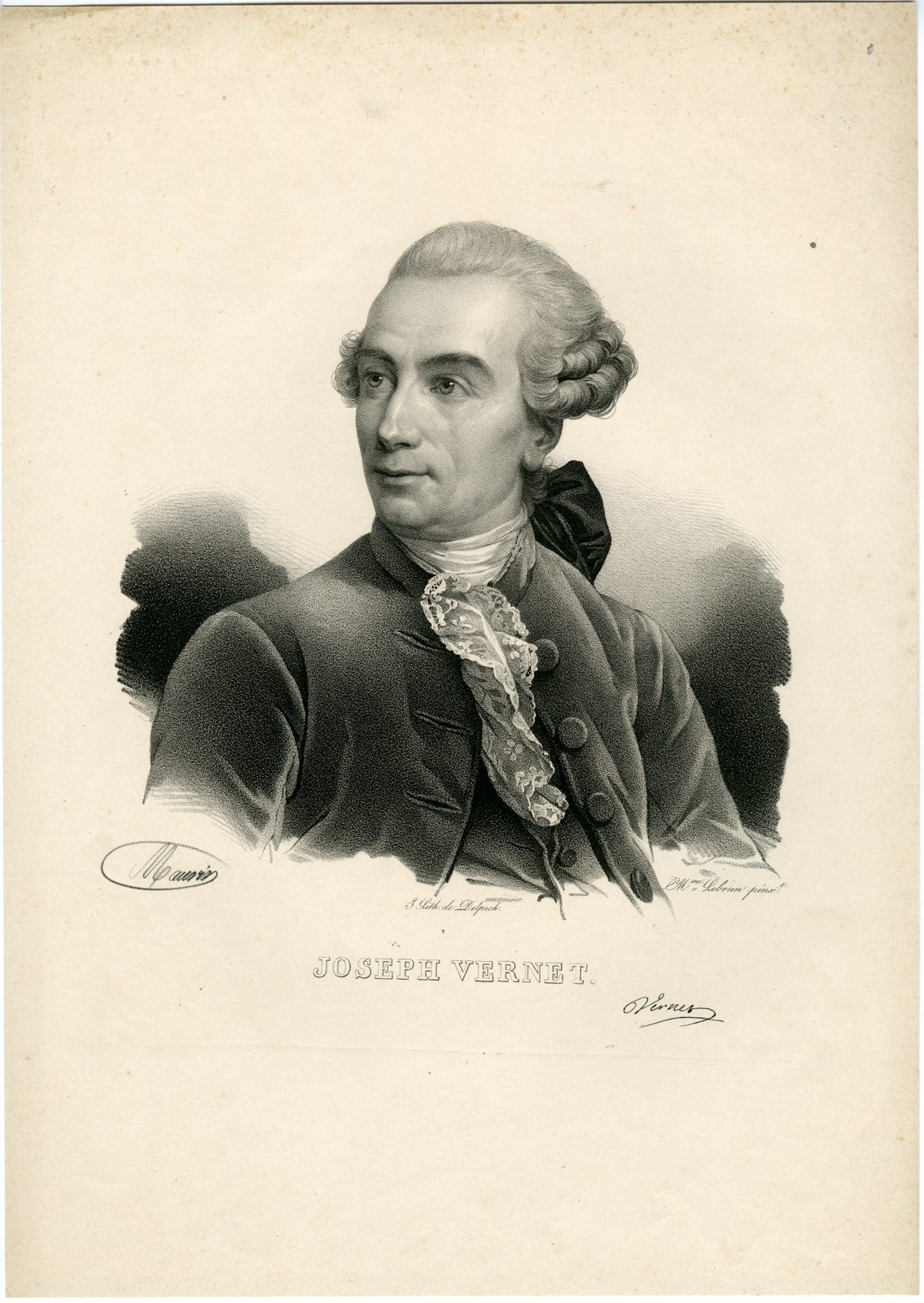 , Antique Print-JOSEPH-VERNET-PORTRAIT-Maurin-Vigee Le Brun-c.1825-1842, Pictura Antique Prints
