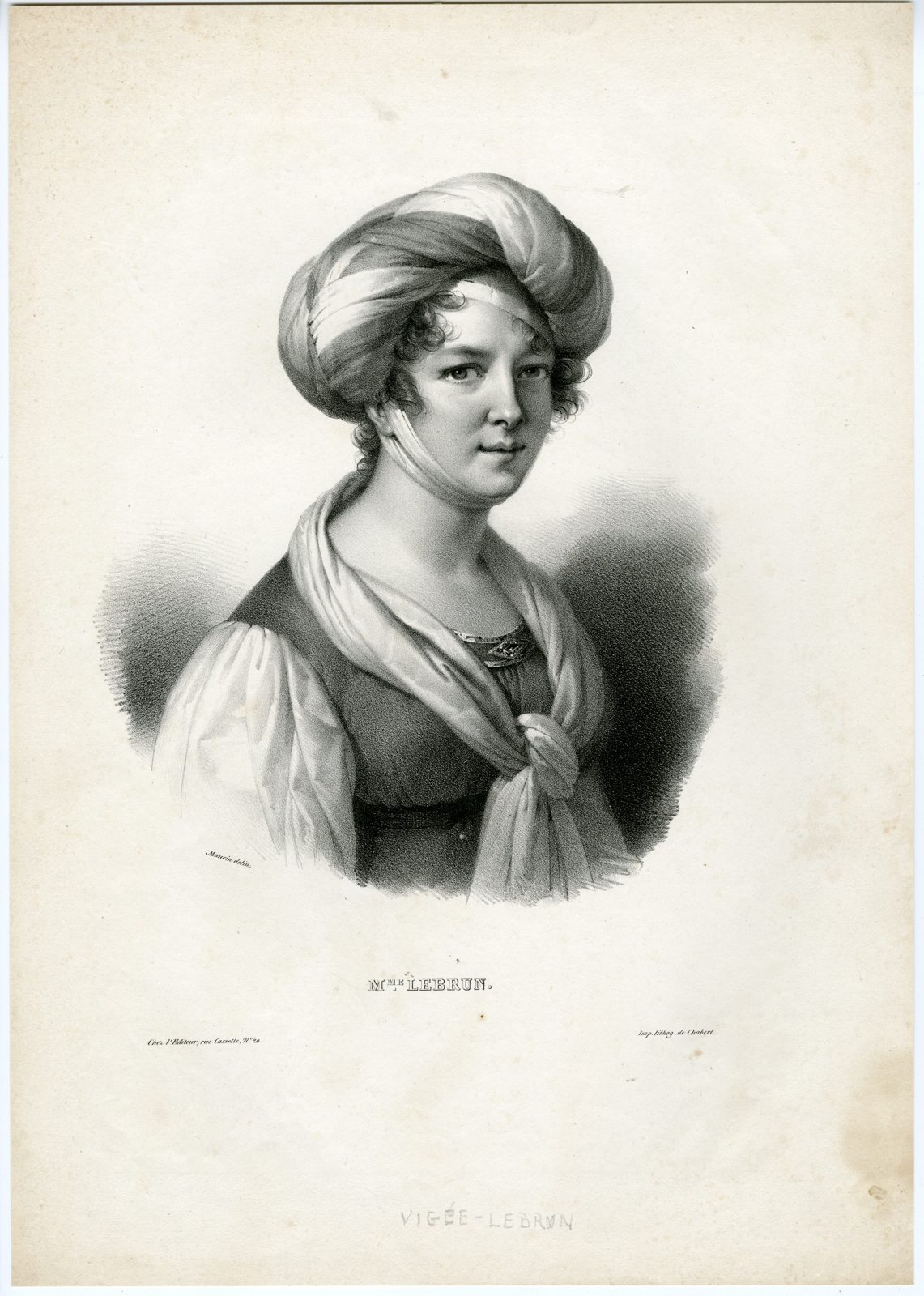 , Antique Print-VIGEE-LE-BRUN-PORTRAIT-Maurin-1827-1854, Pictura Antique Prints