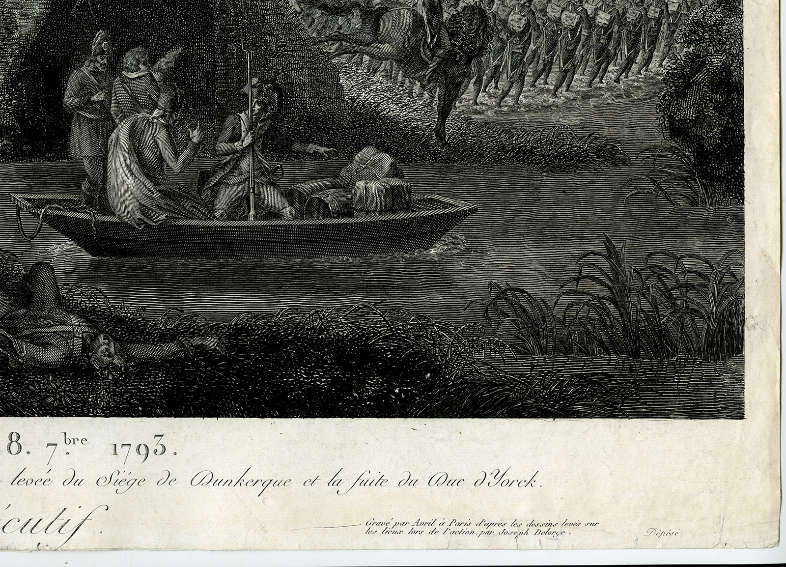 , Antique Master Print-BATTLE-HONDSCHOOTE-REVOLUTIONARY-WAR-Avril-Delorge-1798, Pictura Antique Prints