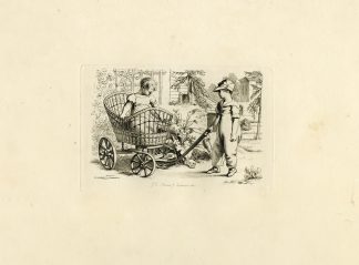 Antique Master Print-CHILDREN-GARDEN-CRADLE-CART-PLAY-Marcus-1811
