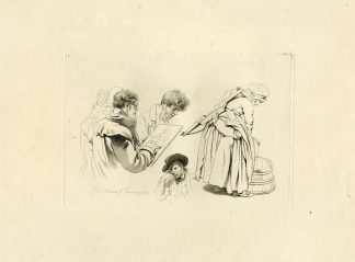 Antique Master Print-STUDY-FIGURES-SKETCHING-WASHERWOMAN-TYPES-Marcus-1810
