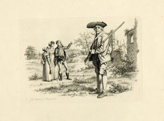 Antique Master Print-SOLDIER-RUINS-CONVERSATION-GROUP-Marcus-1813