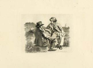 Antique Master Print-SEATED-MEN-CONVERSATION-JULY-Marcus-1810