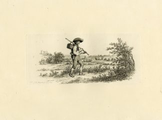 Antique Master Print-TRAVELLING-FIGURE-RURAL-SEPTEMBER-Marcus-1810