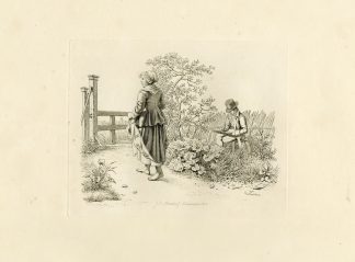 Antique Master Print-COUNTRY-WOMAN-ARTIST-NOVEMBER-Marcus-1810
