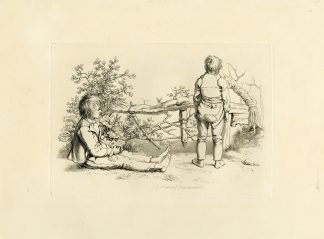 Antique Master Print-TWO-BOYS-FENCE-DECEMBER-Marcus-1810