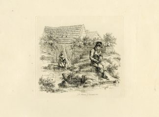 Antique Master Print-RUSTIC-BOYS-FISHING-HUT-Marcus-1811