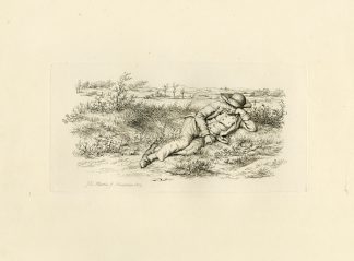 Antique Master Print-RUSTIC-MAN-RECLINING-COUNTRYSIDE-LANDSCAPE-Marcus-1813