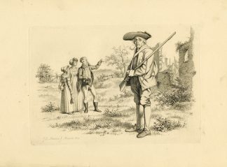 Antique Master Print-OLD-SOLDIER-RUINS-GROUP-FIGURES-RURAL-Marcus-1813