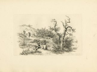 Antique Master Print-LANDSCAPE-TRAVELLERS-TREE-FIGURES-Marcus-1814