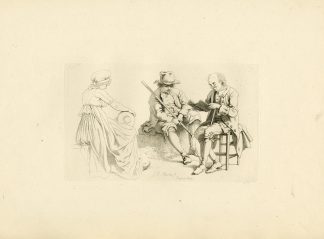 Antique Master Print-RURAL-GROUP-READING-FIGURE-STUDY-Marcus-1809
