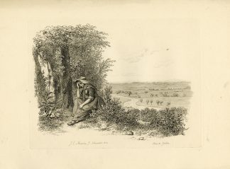 Antique Master Print-WOMAN-LANDSCAPE-GREBBE-VIEW-Marcus-1814