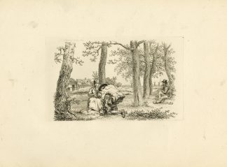 Antique Master Print-PEASANTS-WOODLAND-RESTING-RURAL-SCENE-Marcus-1810