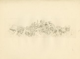 Antique Master Print-CROWD-HEAD-STUDY-FACES-CHARACTER-SKETCH-Marcus-1807