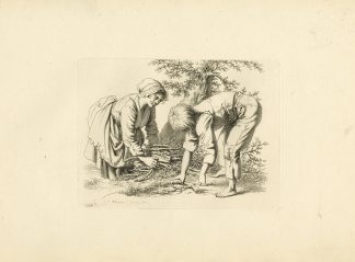 Antique Master Print-GATHERING-FIREWOOD-PEASANTS-Marcus-1811