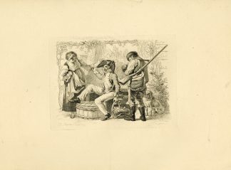 Antique Master Print-SOLDIER-HUNTER-TAVERN-SCENE-TOAST-DOG-Marcus-1809