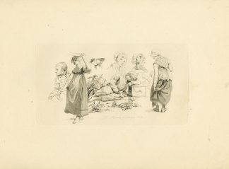 Antique Master Print-RURAL-FIGURE-STUDIES-SOLDIER-WOMAN-RECLINING-Marcus-1808