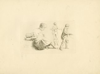 Antique Master Print-RESTING-FIGURES-RURAL-PEASANTS-STUDIES-GROUP-Marcus-1808